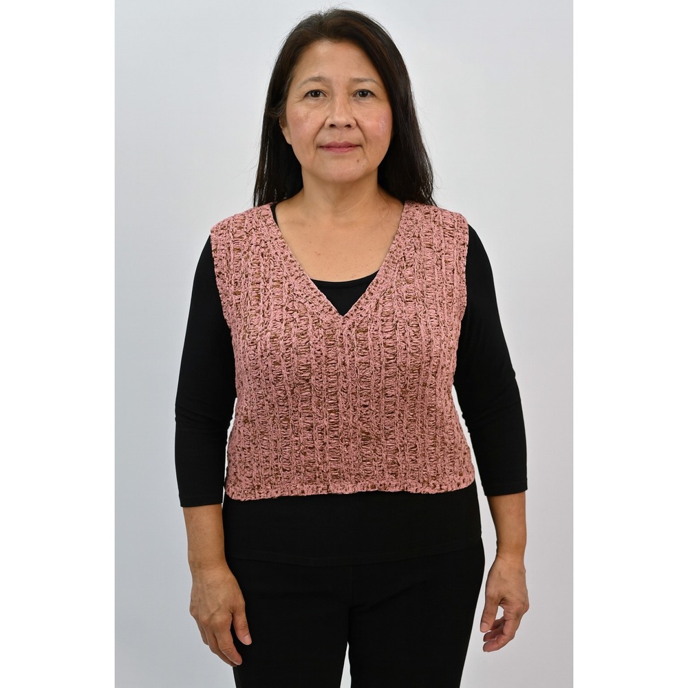 UnionBay nwt pink tweed chenille knit sleeveless‎ soft vest L